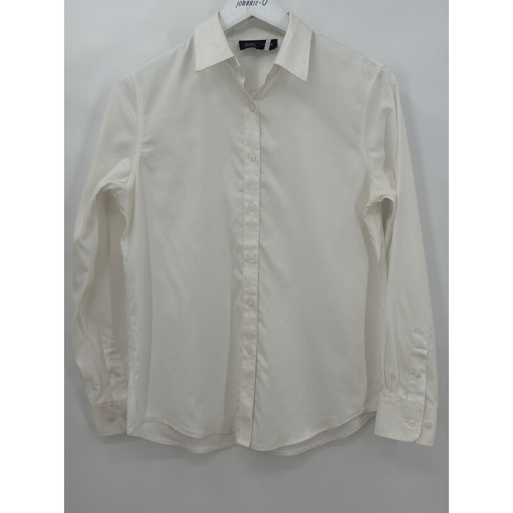 Vintage Jones New York Signature White Cotton Button Down Shirt Easy Care Small